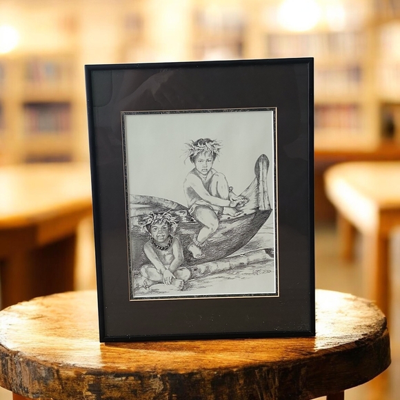 Helga M Vainowski Framed Print. POKI I. Paintung From MAUUI collection. 17 X 14" - Picture 1 of 14